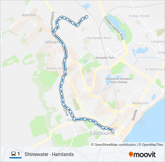 1 Route: Schedules, Stops & Maps - Eastbourne Town Centre (Updated)