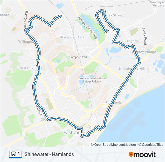 1 Route: Schedules, Stops & Maps - Willingdon Trees (Updated)