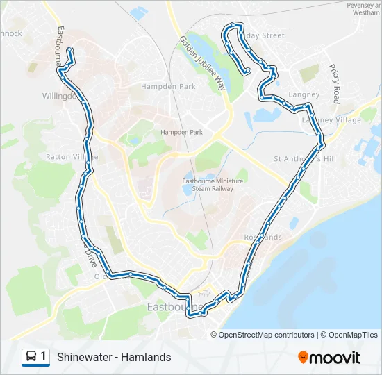 1 Bus Line Map