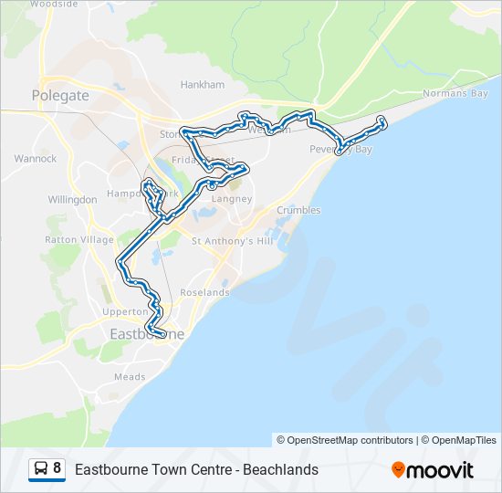 8 Route: Schedules, Stops & Maps - Eastbourne Town Centre (Updated)