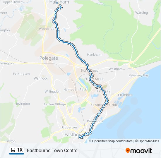 1X bus Line Map