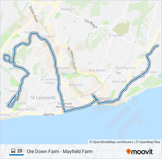 20 Route: Schedules, Stops & Maps - Harley Shute (Updated)