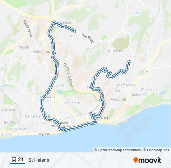 21 Bus Line Map