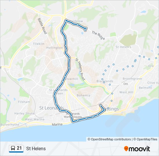 21 Route: Schedules, Stops & Maps - St Helens (Updated)