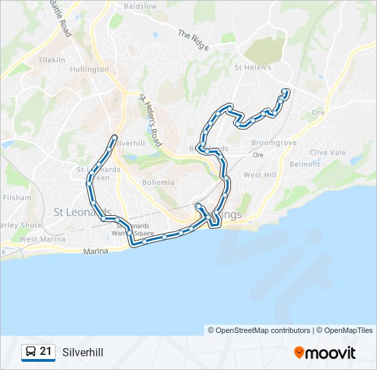 21 Route: Schedules, Stops & Maps - Silverhill (Updated)