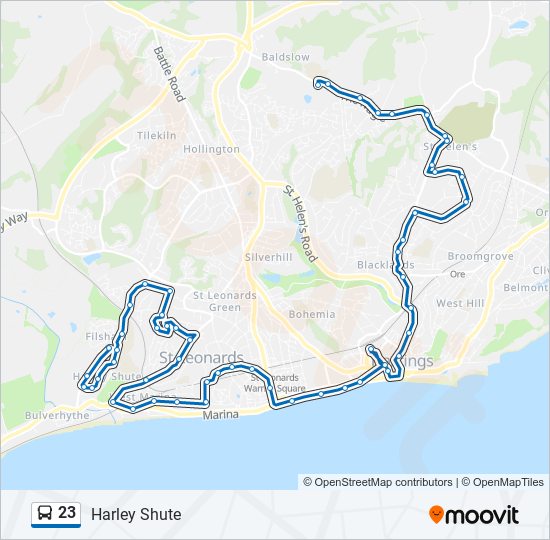 23 bus Line Map