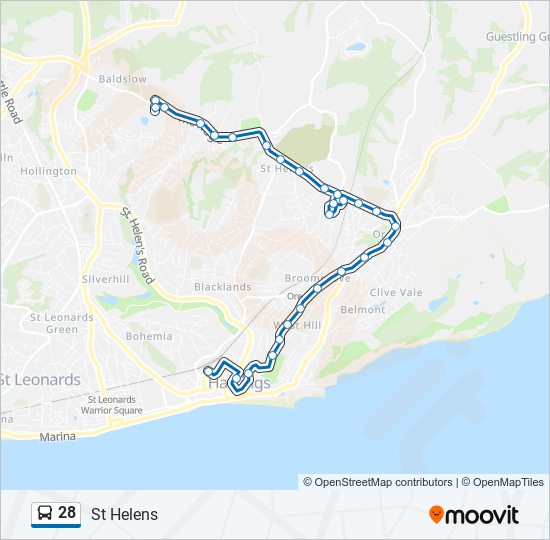 28 Bus Line Map