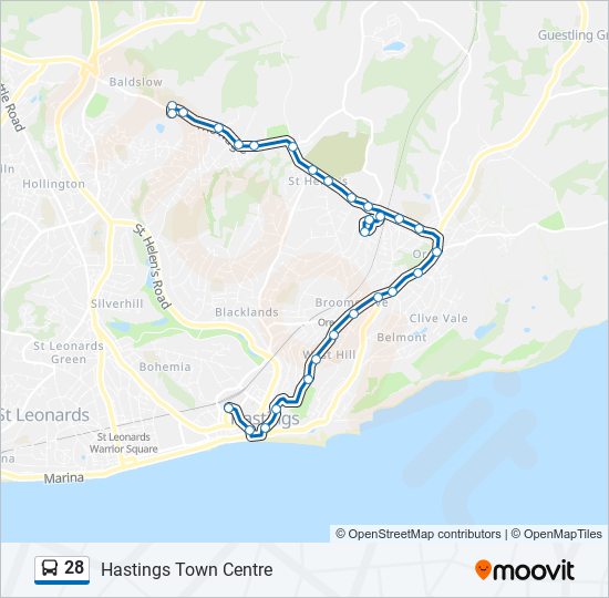 28 bus Line Map