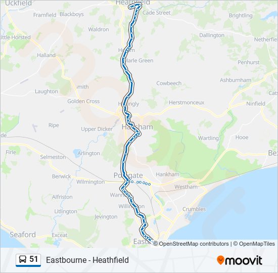 51 bus Line Map