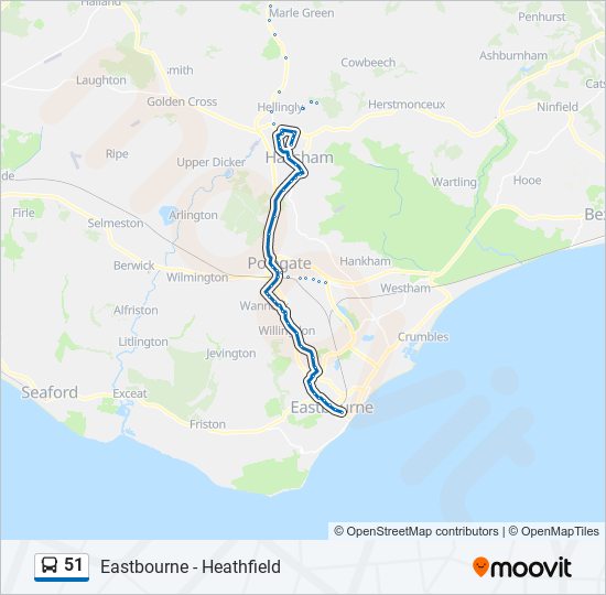 51 bus Line Map