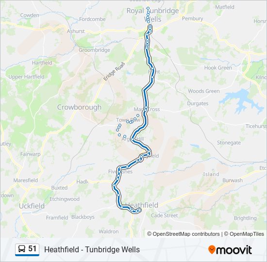 51 bus Line Map