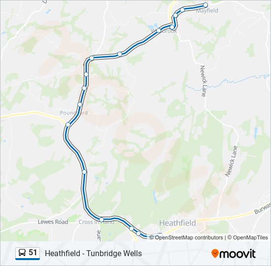 51 Route: Schedules, Stops & Maps - Mayfield (Updated)
