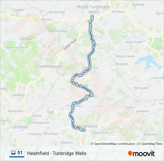 51 Bus Line Map