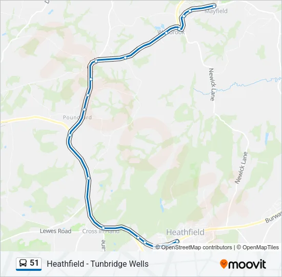 51 Bus Line Map