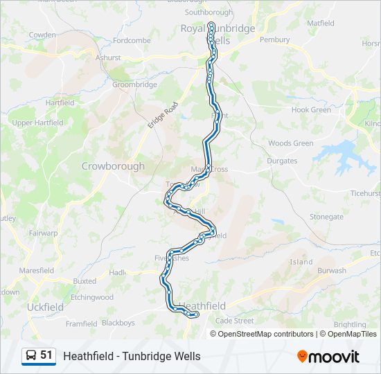51 Bus Line Map