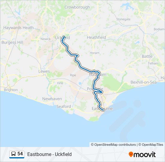 54 bus Line Map