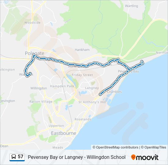 57 Bus Line Map