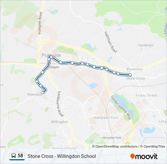 58 bus Line Map