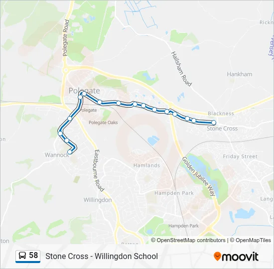 58 Route: Schedules, Stops & Maps - Stone Cross (Updated)