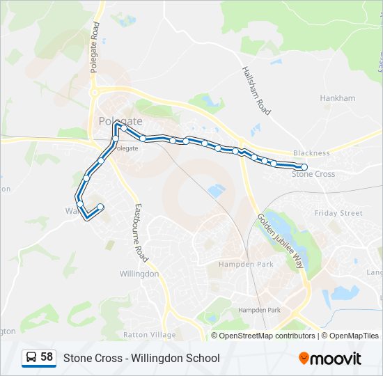 58 bus Line Map