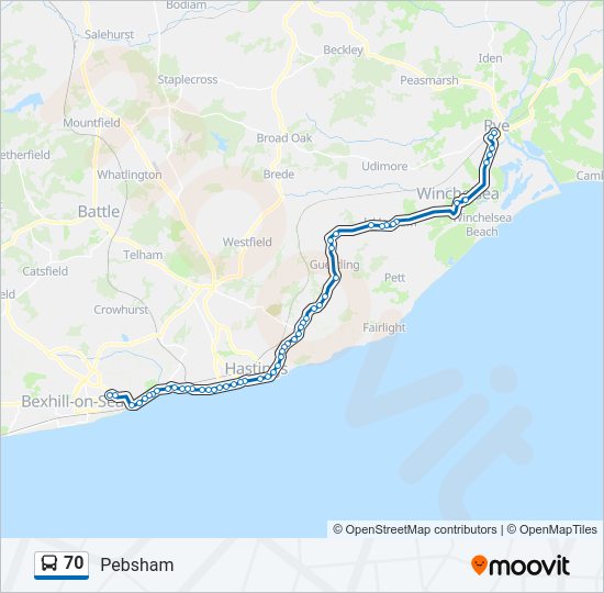 70 Bus Line Map