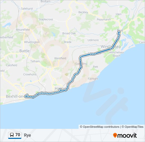 70 Bus Line Map