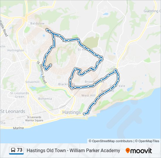 73 Bus Line Map