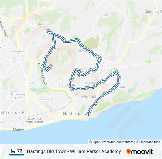 73 Bus Line Map