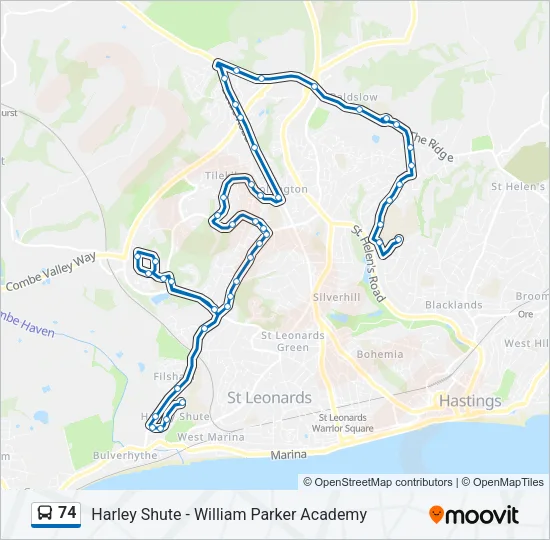 74 Bus Line Map