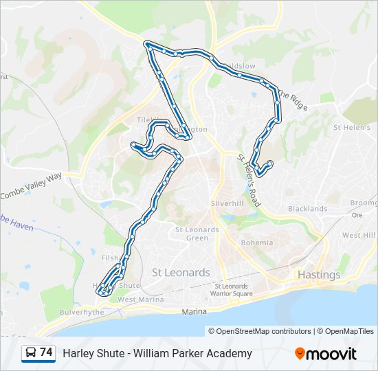74 Bus Line Map