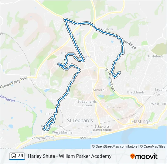 74 Bus Line Map