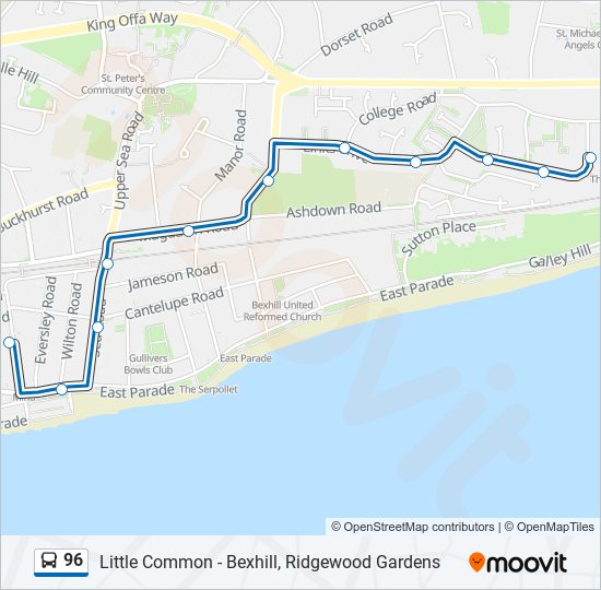 96 bus Line Map