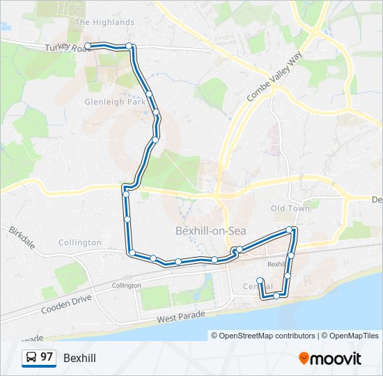 97 bus Line Map