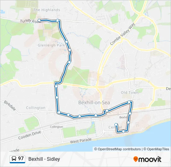 97 Bus Line Map