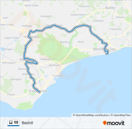 98 bus Line Map