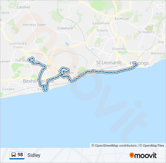 98 bus Line Map