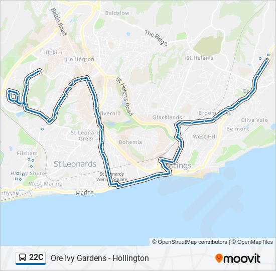 22C bus Line Map