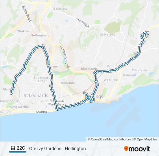 22C Bus Line Map