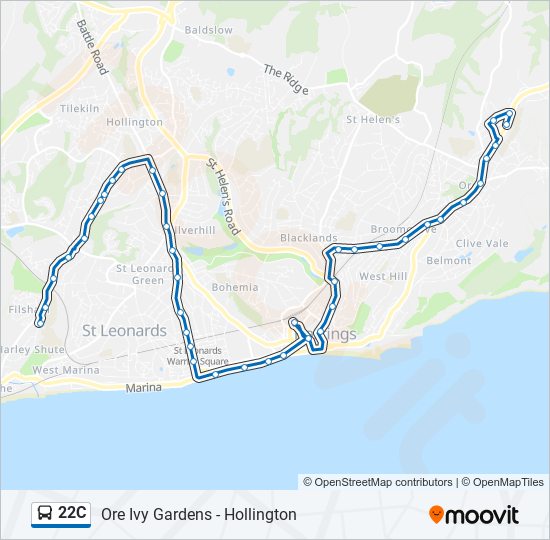 22c Route: Schedules, Stops & Maps - Harley Shute (updated)