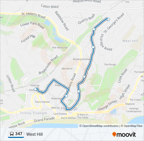 347 Bus Line Map