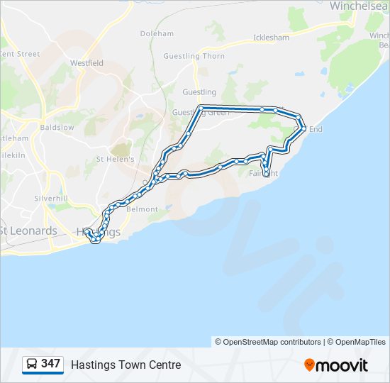 347 bus Line Map