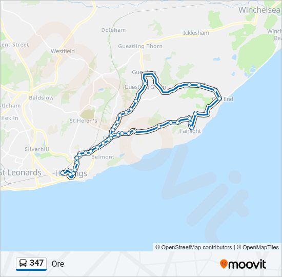 347 Bus Line Map
