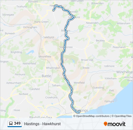 349 bus Line Map