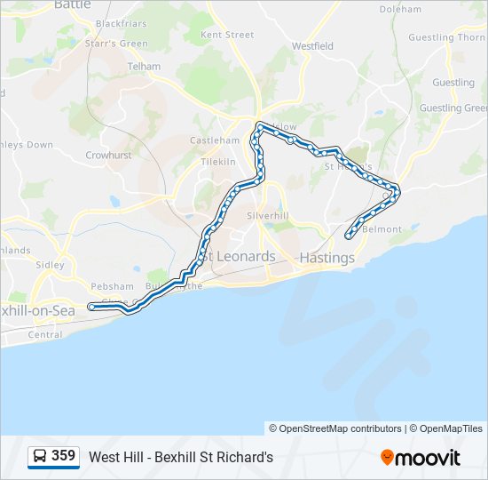 359 bus Line Map