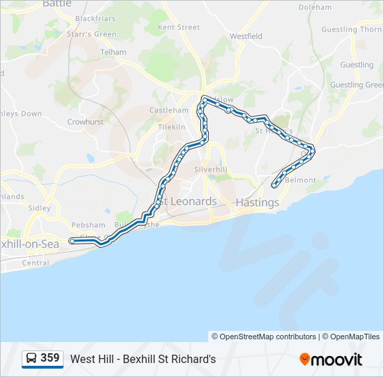 359 Bus Line Map