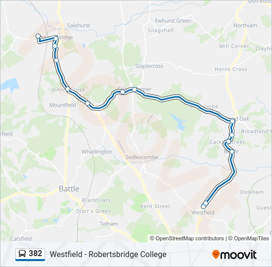 382 Bus Line Map