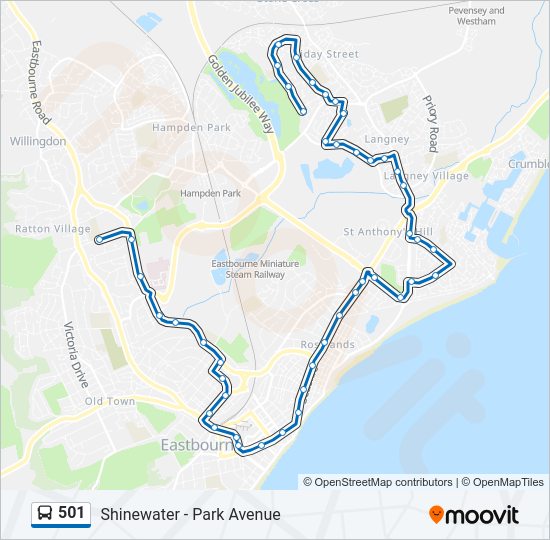 501 Bus Line Map
