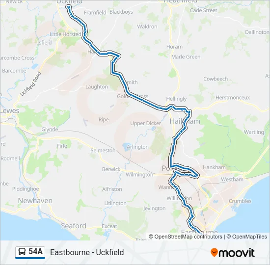 54A Route: Schedules, Stops & Maps - Uckfield (Updated)