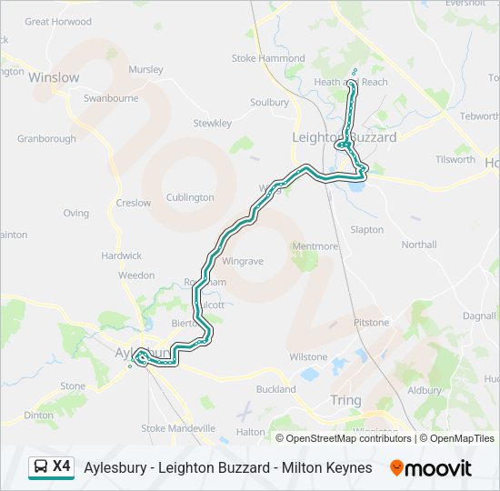 X4 Bus Line Map