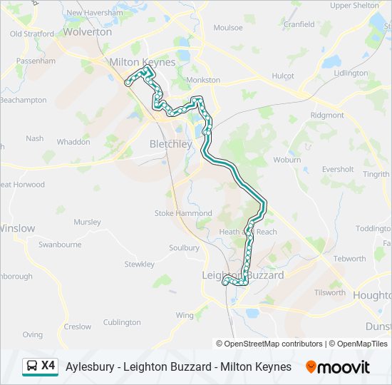 X4 Bus Line Map